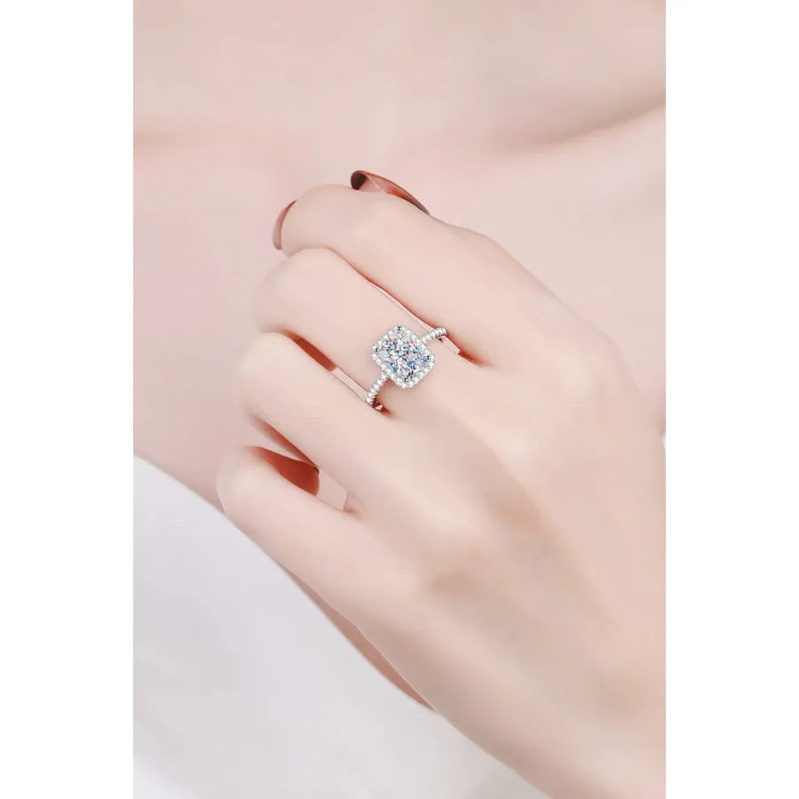 1 Carat Rectangle Moissanite Ring
