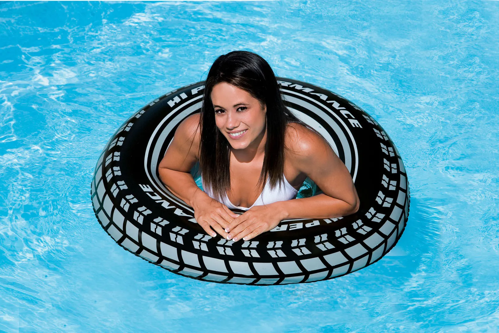 11- Intex Giant Tire Tube Inflatable Water Swimming Pool Ring Float Raft Lounger