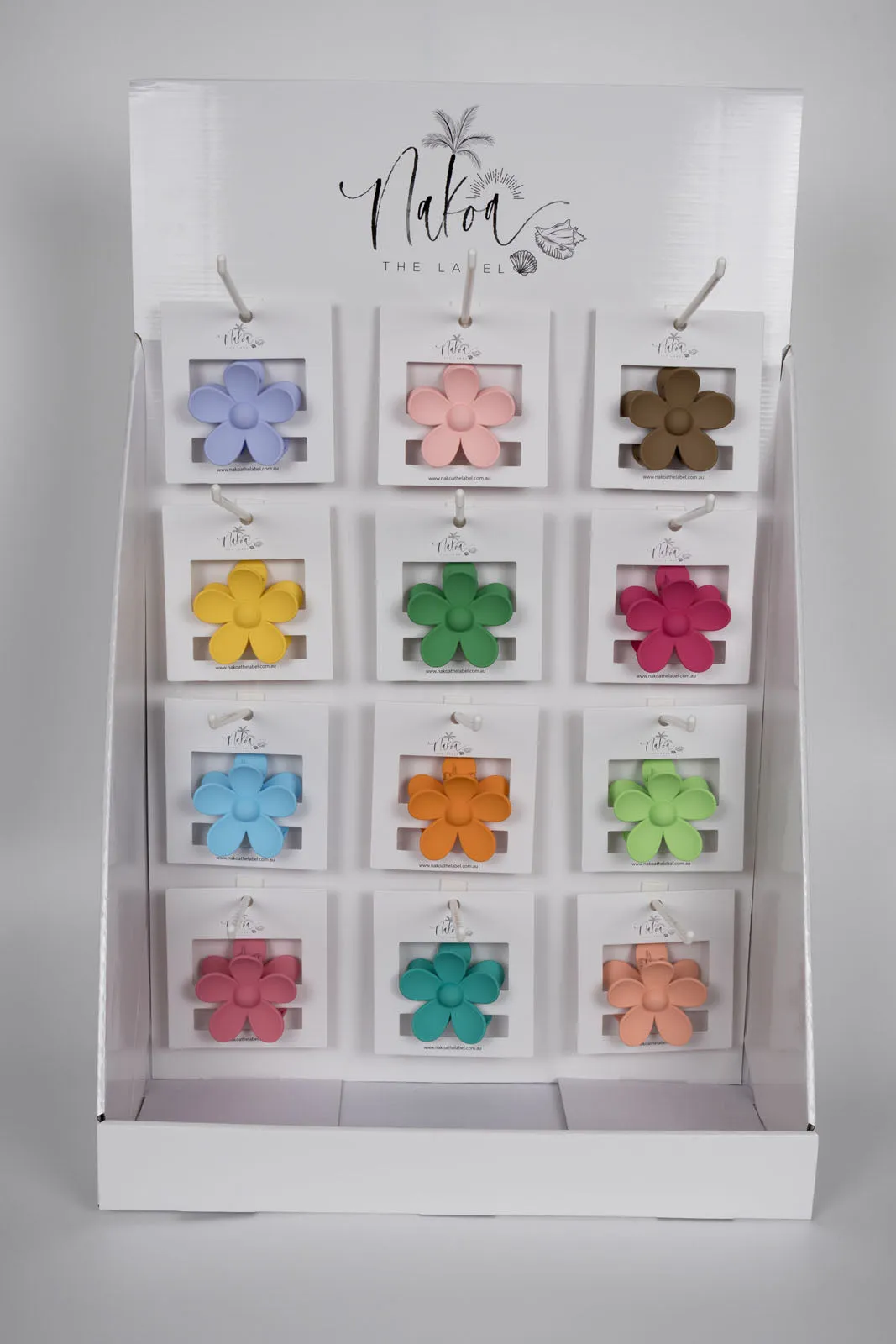 12 x Assorted Claw Clips - Flowers - 3 Per Colour - Total 36 Pieces