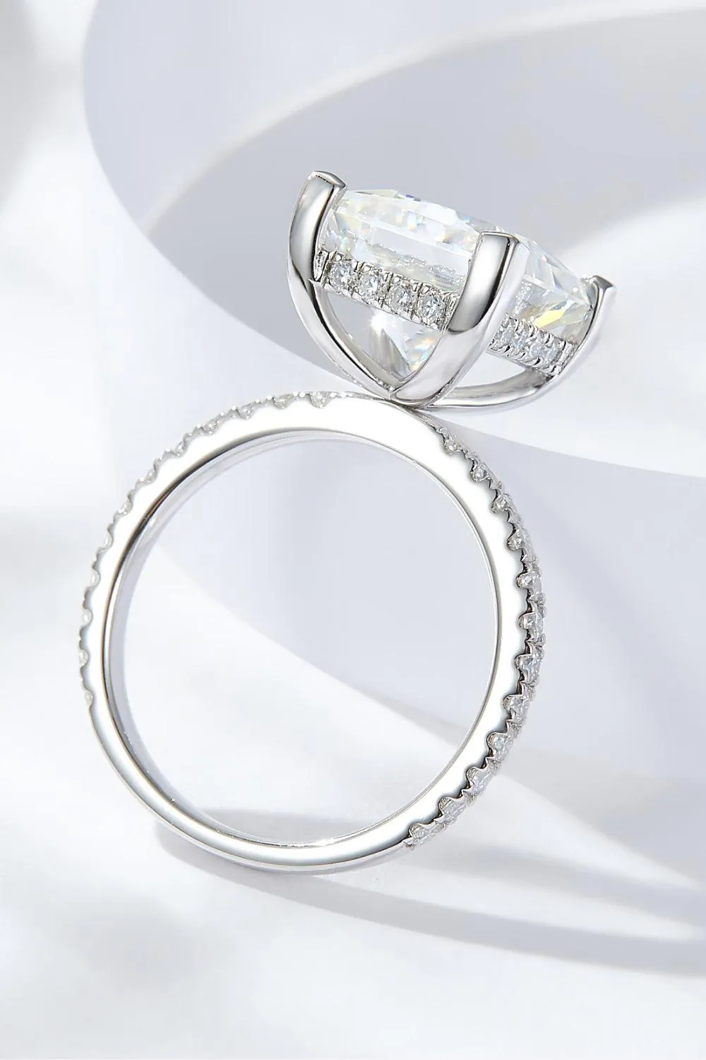 5.52 Carat Moissanite Side Stone Ring