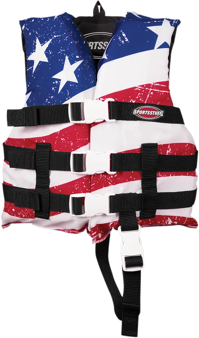 AIRHEAD SPORTS GROUP Child Stars & Stripes PFD Vest - Red/White/Blue 30098-02-A-US