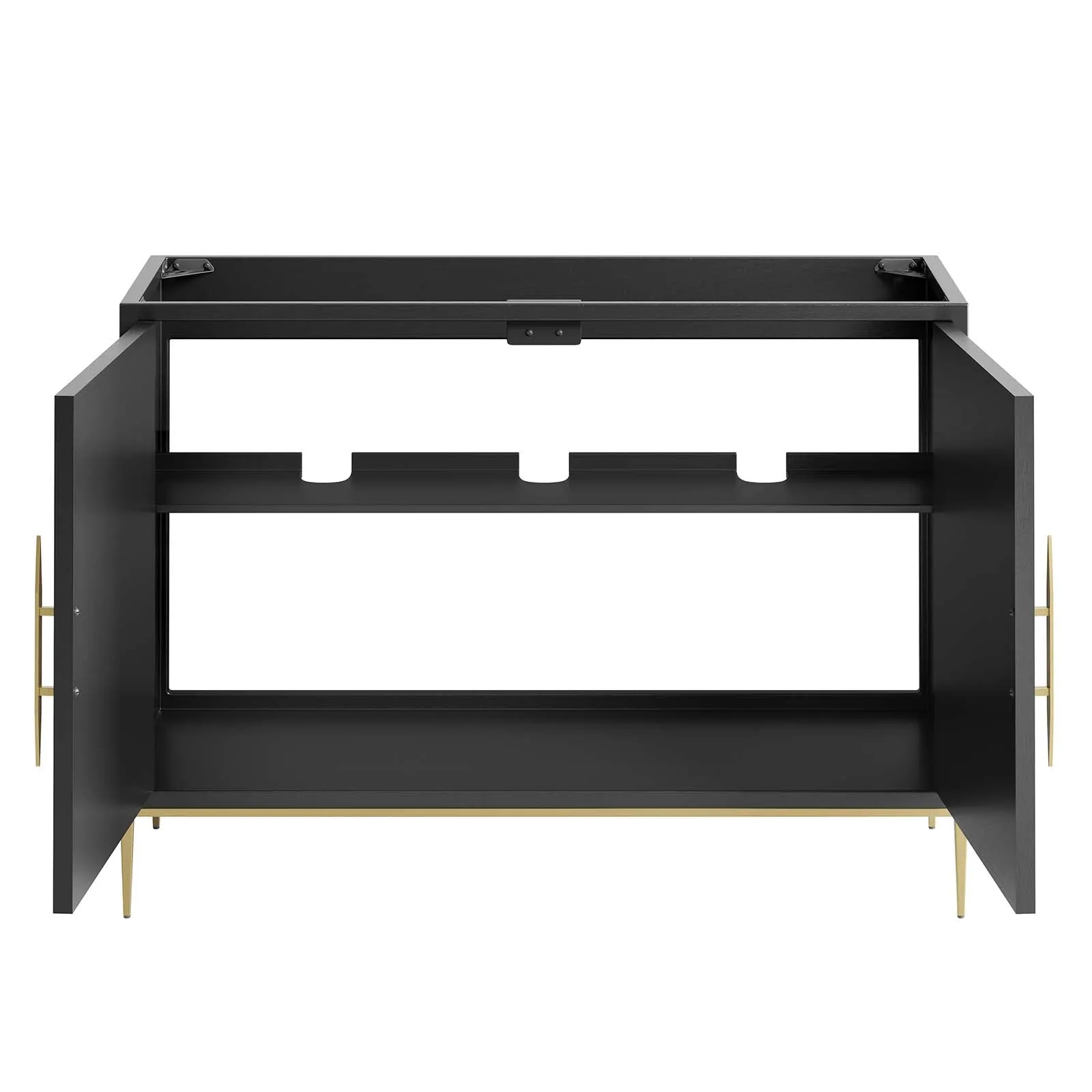 Awaken 48" Double or Single Sink Compatible (Not Included) Bathroom Vanity Cabinet Black EEI-6163-BLK