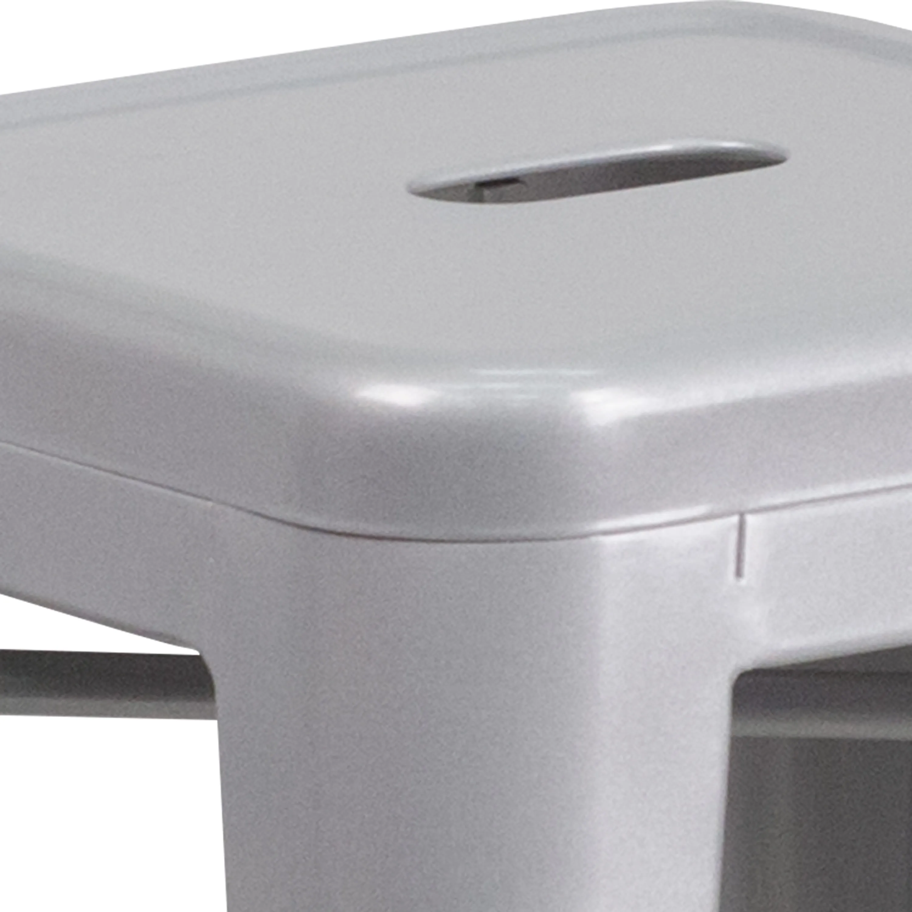 Commercial Grade 24" High Backless Metal Indoor-Outdoor Counter Height Stool with Square Seat