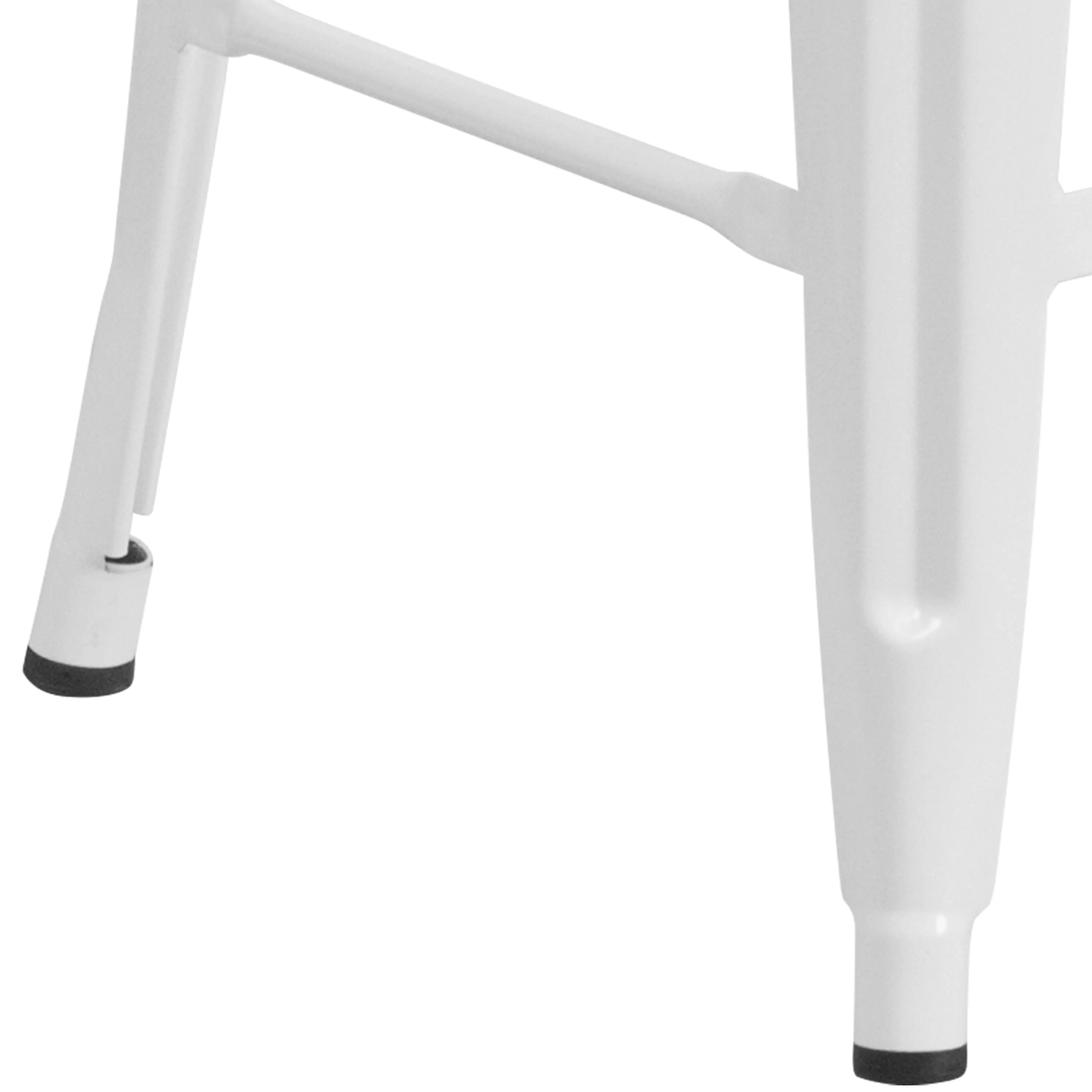 Commercial Grade 24" High Backless Metal Indoor-Outdoor Counter Height Stool with Square Seat