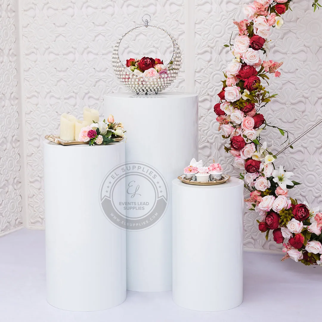 DRUM White Cylinder Stands