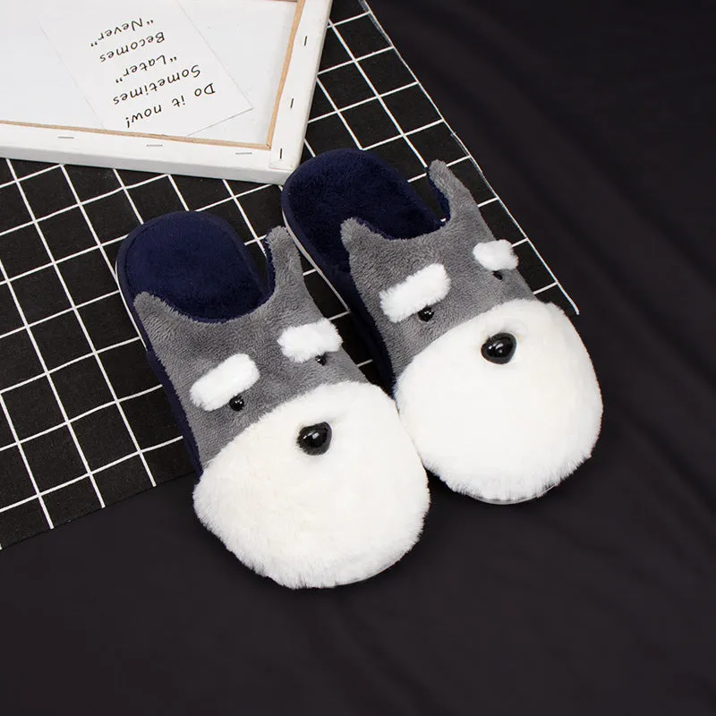 Faux-Fur Scottish Terrier Slippers for Women