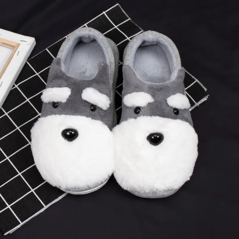 Faux-Fur Scottish Terrier Slippers for Women