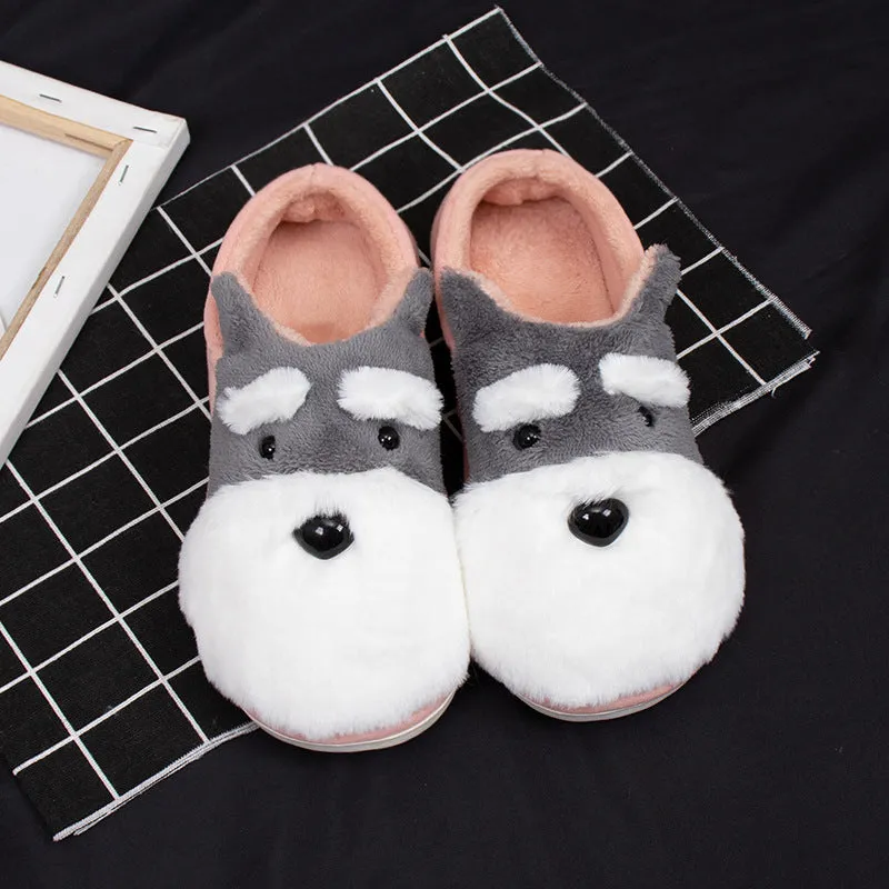 Faux-Fur Scottish Terrier Slippers for Women