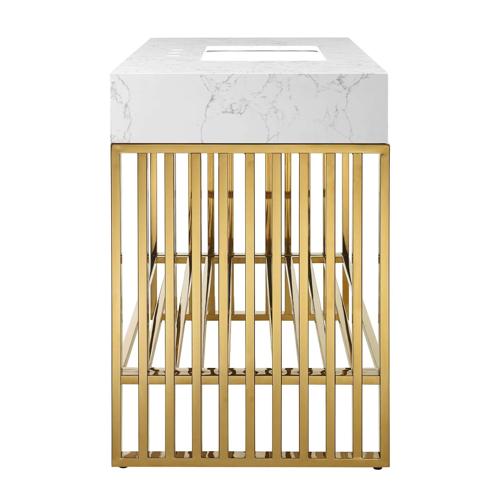 Gridiron Bathroom Vanity White Gold EEI-6109-WHI-GLD