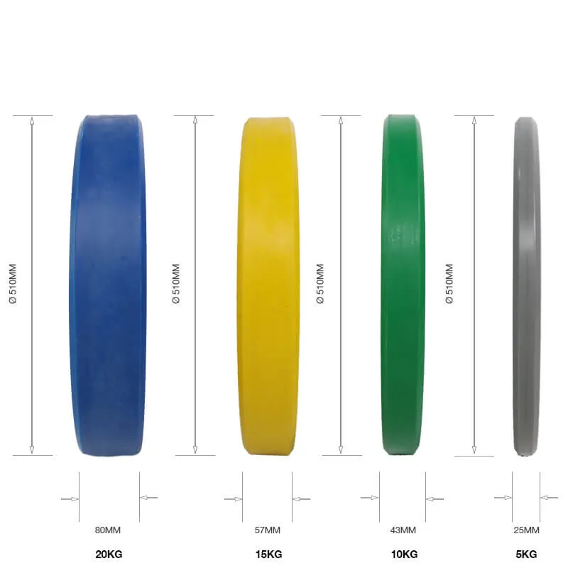 Hit Fitness Coloured Bumper Plates Bundle | 20kg & 25kg
