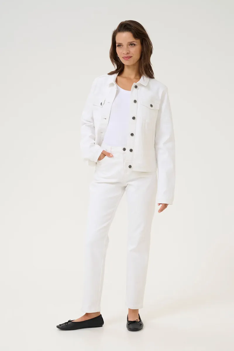 KAFFE KAzelina HW Straight Jeans Chalk
