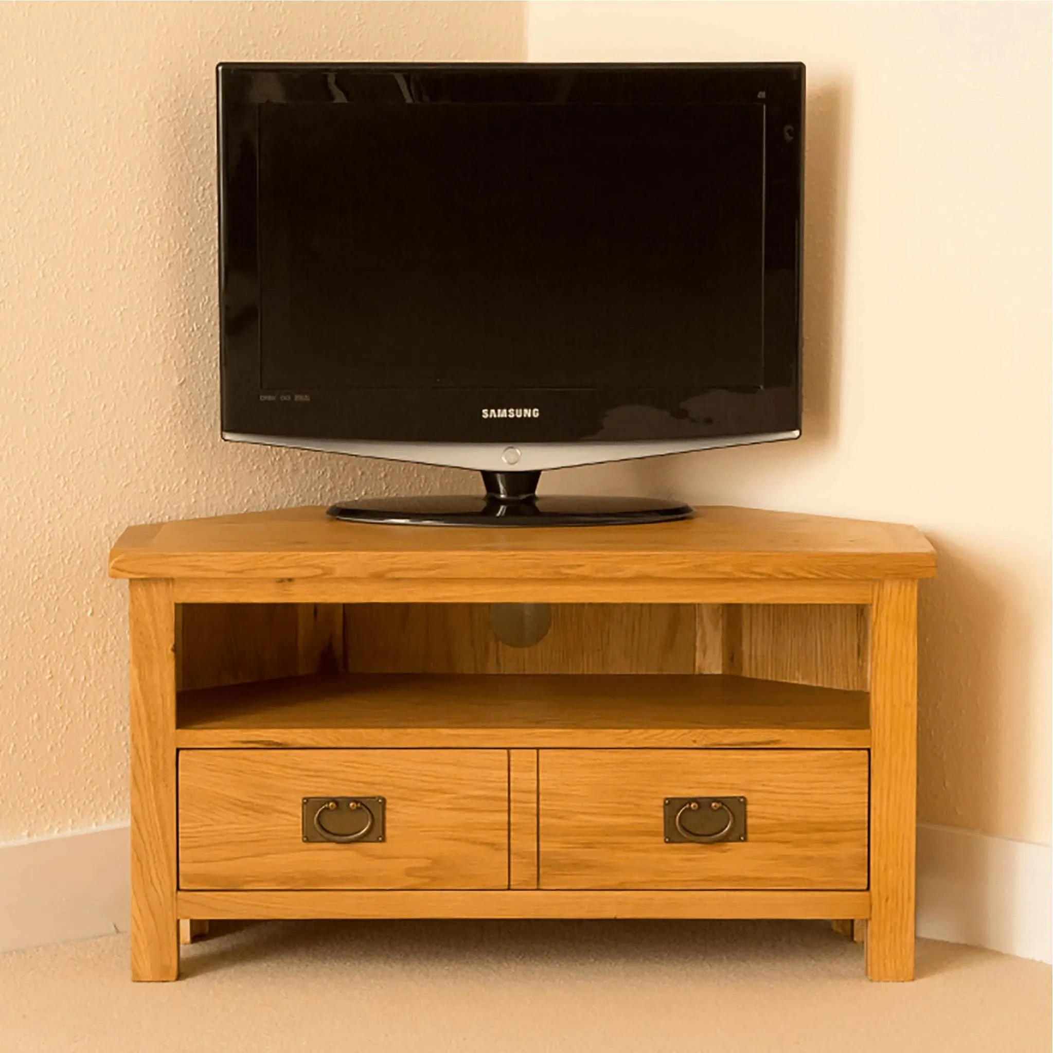 Lanner Oak Corner TV Stand