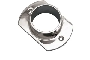 Oval Base Plate, 2 Hole, 50mm tube, Mirror Polish