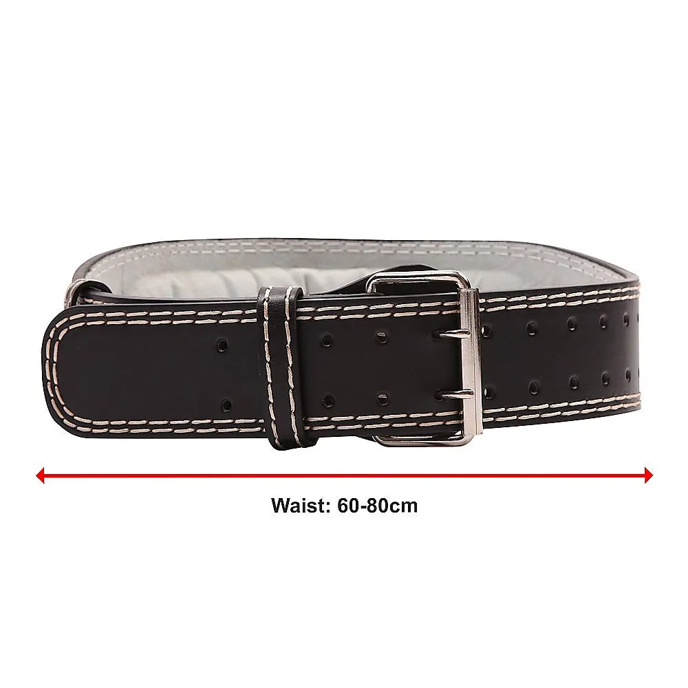 Padded Leather Weight Lifting Belt Dual Buckle Small